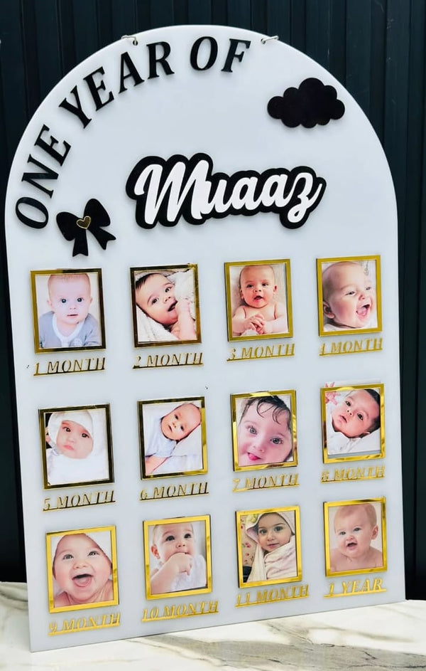 Luxury Acrylic Photo Frame – 1 to 12 Years Milestone Memory Keepsake